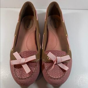 Sperry Women's Pink and brown top-sider size 8.5